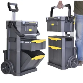 Carrello Portautensili Attrezzi da Officina Multiuso con 3 Ripiani Ruote Garage
