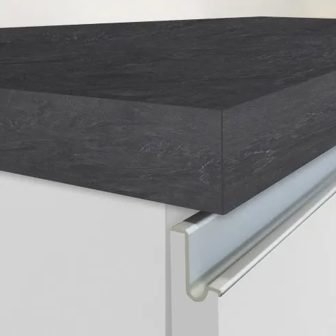 Isola per Cucina Moderna 2 Ante Bianco Lucido Piano Grigio 125x90 cm