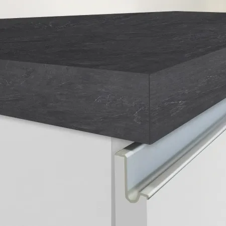 Isola per Cucina Moderna 2 Ante Bianco Lucido Piano Grigio 125x90 cm