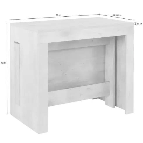Consolle Tavolo Allungabile da Pranzo Soggiorno Grigio Cemento 300 cm