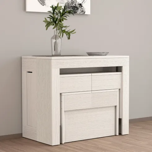 Panca Allungabile da Cucina Soggiorno Bianco Larice 290 cm Moderna