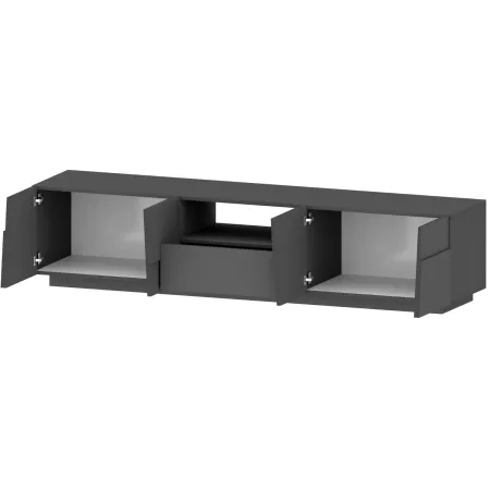 Porta TV Mobile Grigio Antracite da Soggiorno 4 Ante 1 Cassetto 220 cm
