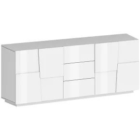 Credenza Bianco Lucido Madia Mobile Salvaspazio da Soggiorno Camera 2