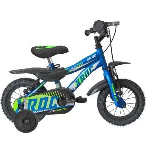 Bicicletta per Bambini Blu 12 Pollici con Stabilizzatori Bici X-Roc