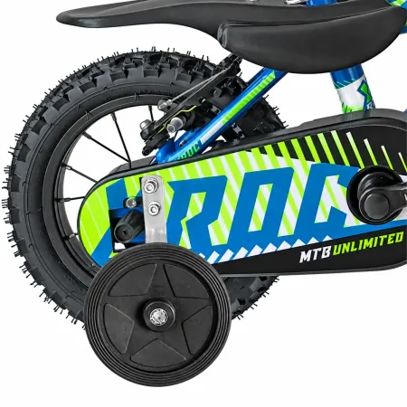 Bicicletta per Bambini Blu 12 Pollici con Stabilizzatori Bici X-Roc