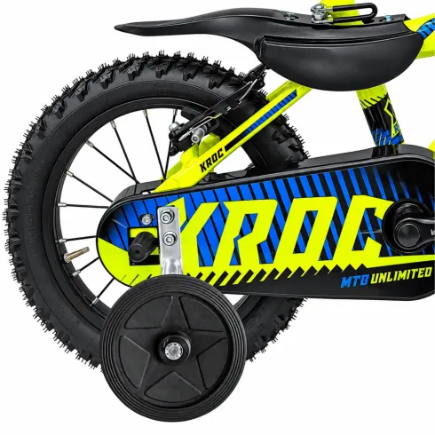 Bicicletta da Bambini 14 Pollici Giallo Bici X-Roc con Rotelle Hi-Ten