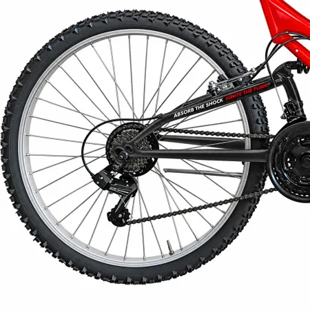Mountain Bike Bicicletta 26 Pollici Rosso con Cambio Shimano Acciaio
