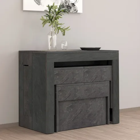 Panca da Pranzo Allungabile 290 cm per Cucina Soggiorno Grigio Ardesia