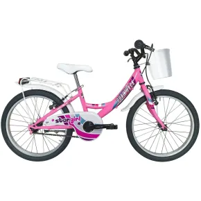 Bici per Bambini Rosa 20 Pollici Bicicletta con Cestino Portapacchi