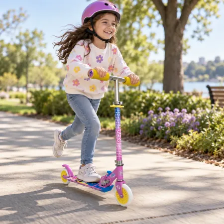 Monopattino per Bambini a Spinta 2 Ruote Barbie Rosa Pieghevole