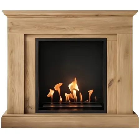 Camino Bioetanolo MDF Finitura Rovere da Terra 3 kW/h Inserto Acciaio