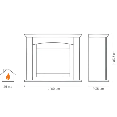 Camino Elettrico 2 kW Bianco in MDF con LED Telecomando Soggiorno
