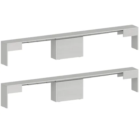 Set 2 Panche Allungabili da Pranzo 66-290 cm Bianco Larice Salvaspazio