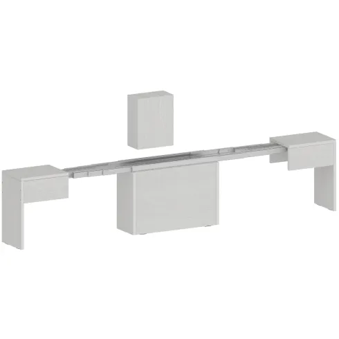 Set 2 Panche Allungabili da Pranzo 66-290 cm Bianco Larice Salvaspazio