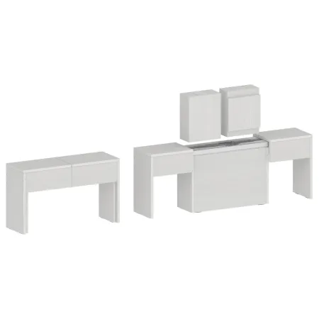 Set 2 Panche Allungabili da Pranzo 66-290 cm Bianco Larice Salvaspazio