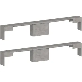 Panca Allungabile Set 2 Pezzi 66-290 cm Grigio Salvaspazio Soggiorno