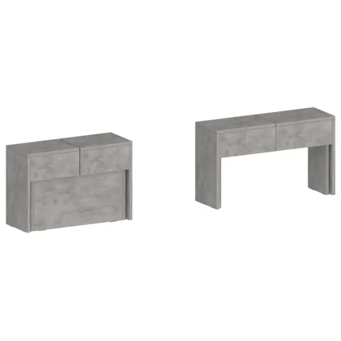 Panca Allungabile Set 2 Pezzi 66-290 cm Grigio Salvaspazio Soggiorno
