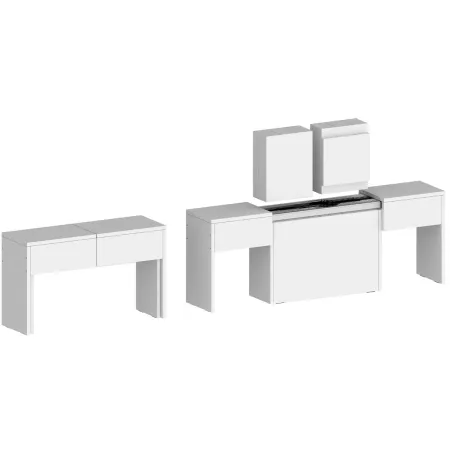Set 2 Panche Allungabili Sovrapponibili Bianco 66-290 cm da Pranzo