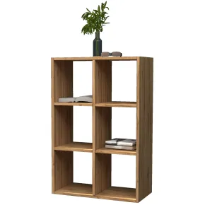 Libreria 60x25 6 Vani a Giorno Rovere Camera Soggiorno a Terra Parete