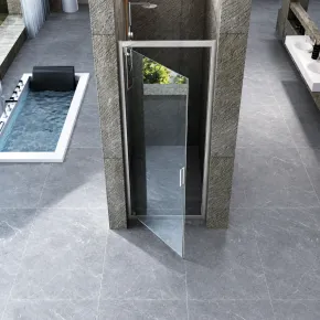 Porta Box Doccia Nicchia 60x190 cm Trasparente con Profilo Cromato