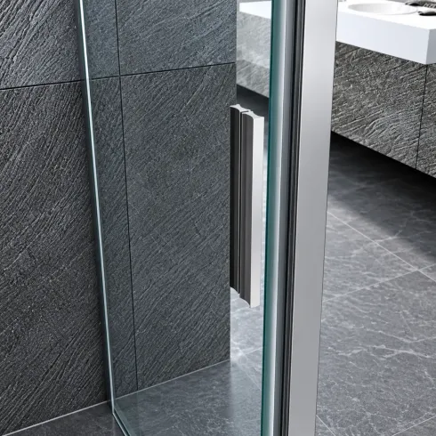 Porta Box Doccia Nicchia 60x190 cm Trasparente con Profilo Cromato