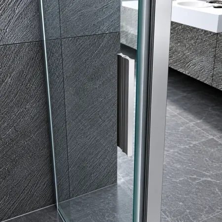 Porta Box Doccia Nicchia 60x190 cm Trasparente con Profilo Cromato