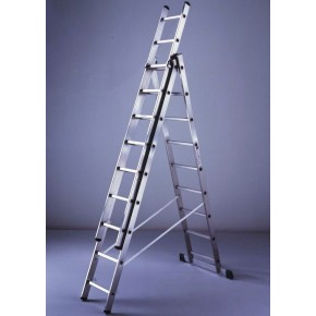Facal Scala in Alluminio da Appoggio Cavalletto Libretto Multiuso 9 Gradini