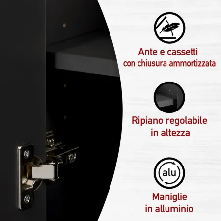 Mobile Colonna Bagno Antracite Idrorepellente Ante Reversibili Cassetto