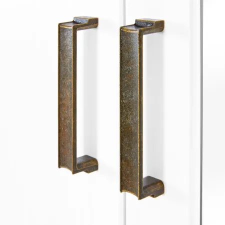 Armadio Camera da Letto 3 Ante Legno Bianco Effetto Rovere con Specchi