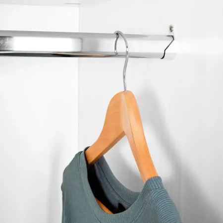 Armadio Camera da Letto 3 Ante Legno Bianco Effetto Rovere con Specchi