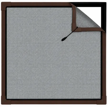 Zanzariera Marrone con Magnete Perimetrale Grate Inferiate 130x260 cm