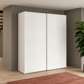 Armadio Camera da Letto Bianco 2 Ante Scorrevoli Guardaroba 180 cm 2