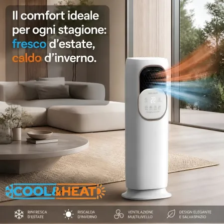 Termoconvettore Elettrico 2kW Raffrescatore Telecomando Caldo Freddo