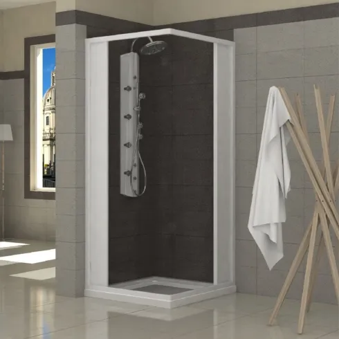 Box Doccia 70x100 Angolare a Soffietto in PVC Bianco h185