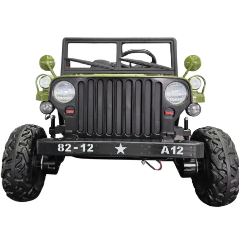 Buggy Elettrico Macchina per Bambini 24V 4x4 Army Ranger Verde 2 Posti
