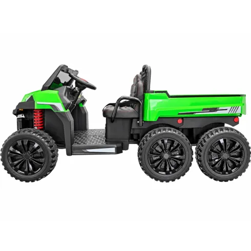 Camion Elettrico Auto per Bambini 24V 6x6 Verde Cassone Ribaltabile