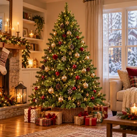 Albero di Natale Artificiale 180 cm Verde in PVC Diametro 122 cm