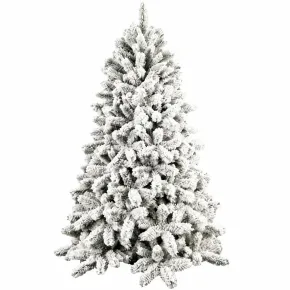 Albero di Natale 180 cm Artificiale Innevato Bianco PVC Diametro 145 cm
