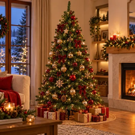 Albero di Natale Artificiale Verde 180 cm Rami in PVC Diametro 106 cm