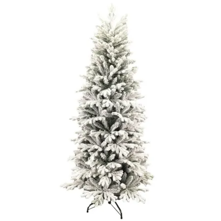 Albero di Natale Bianco Innevato 180 cm Artificiale PE PVC Base 86 cm