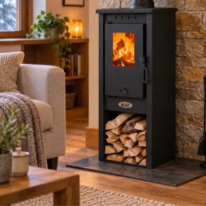 Stufa a Legna 7 kW Antracite in Acciaio Ghisa Classe A+ da Interno 2
