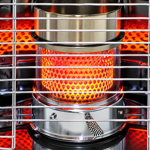 Stufa a Combustibile Bianco 2400W Portatile 4,2L Camino Metallo Vetro