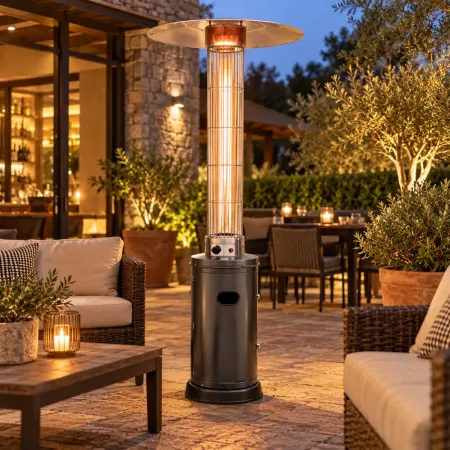 Fungo da Esterno a Gas GPL Stufa 10,5 kW in Acciaio Antracite