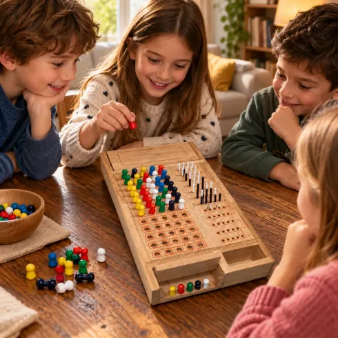 Gioco Codice Segreto da Tavolo in Legno con Pioli Colorati