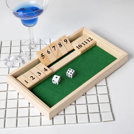 Gioco da Tavolo Chiudi la Scatola in Legno con 12 Numeri 2 Dadi