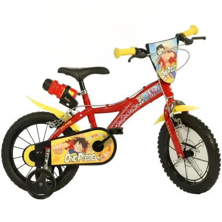 Bicicletta One Piece per Bambini Rosso 16 Pollici con Rotelle Accessori