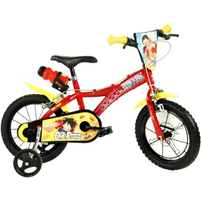 Bicicletta One Piece per Bambini Rosso 16 Pollici con Rotelle Accessori 2
