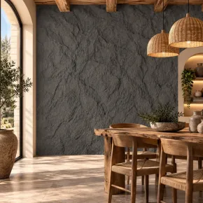 10 Pannelli da Parete Decorativi PU 3D Effetto Pietra Grigio Ossidiana 2