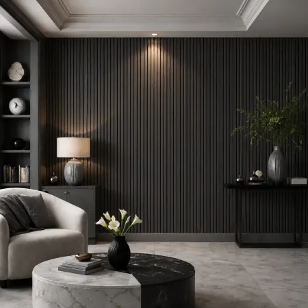 10 Pannelli a Parete Decorativi PVC Effetto Legno Nero 120x30 cm