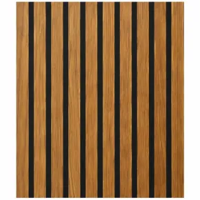 12 Pannelli Acustici a Doghe Effetto Legno Teak MDF Feltro 60x60 cm